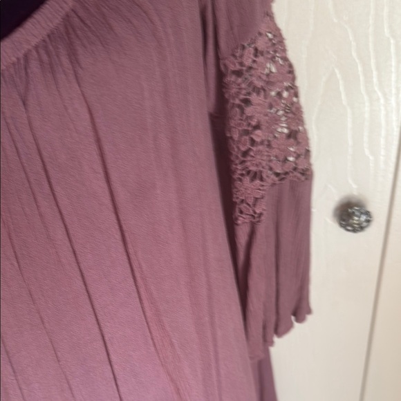 Indulge Mauve Casual Sundress with 3/4 Bishop Sleeves - Picture 4 of 5